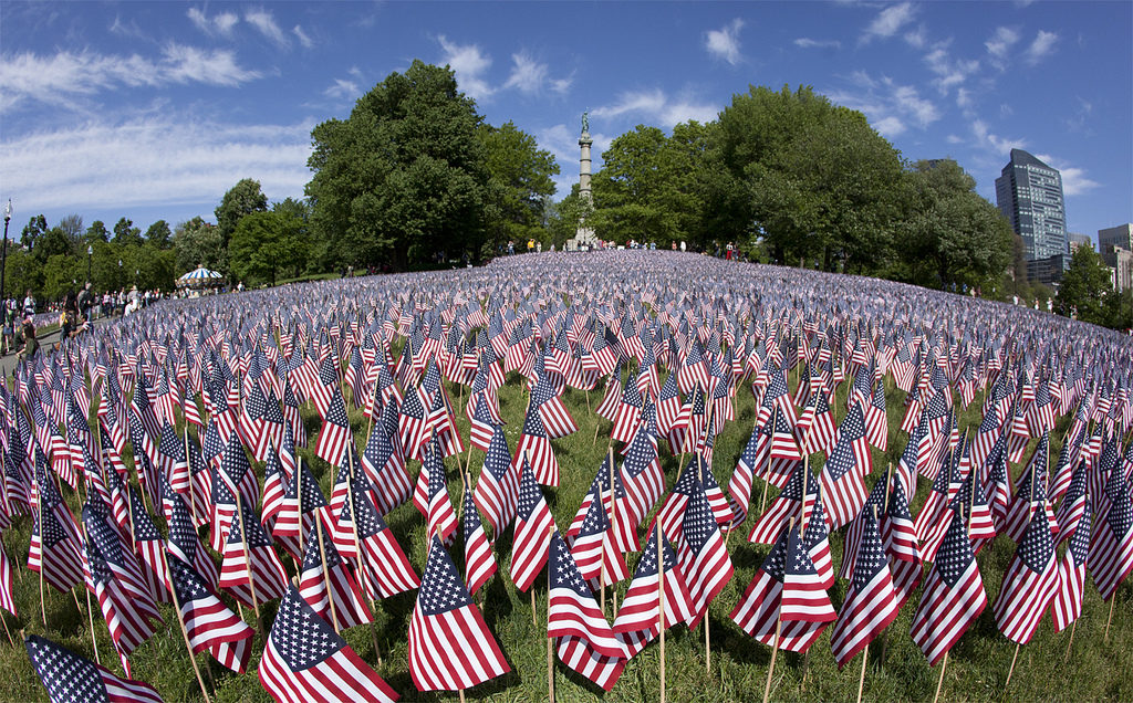 Flags Planted in Boston Common
