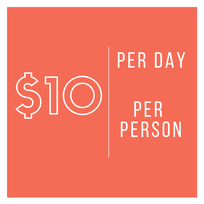 10 dollars per day per person