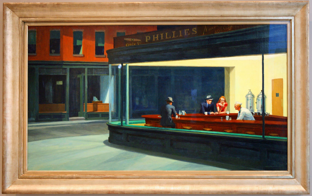 Art Institute of Chicago famous paintings, Nighthawks by Edward Hopper