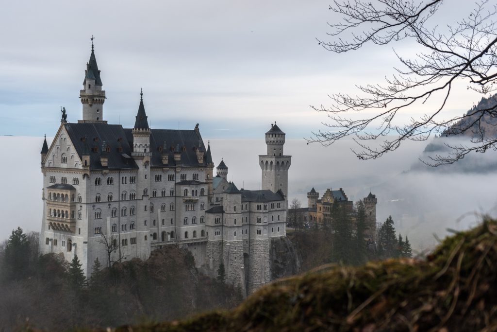 Neuschwanstein Castle history: grey background