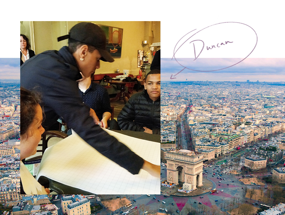 Paris, France tour collage with Duncan