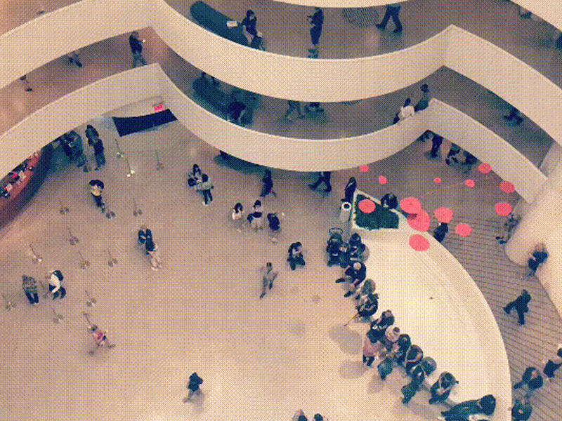 Another one of the places open in NYC, the Solomon R. Guggenheim Museum, bustling with visitors