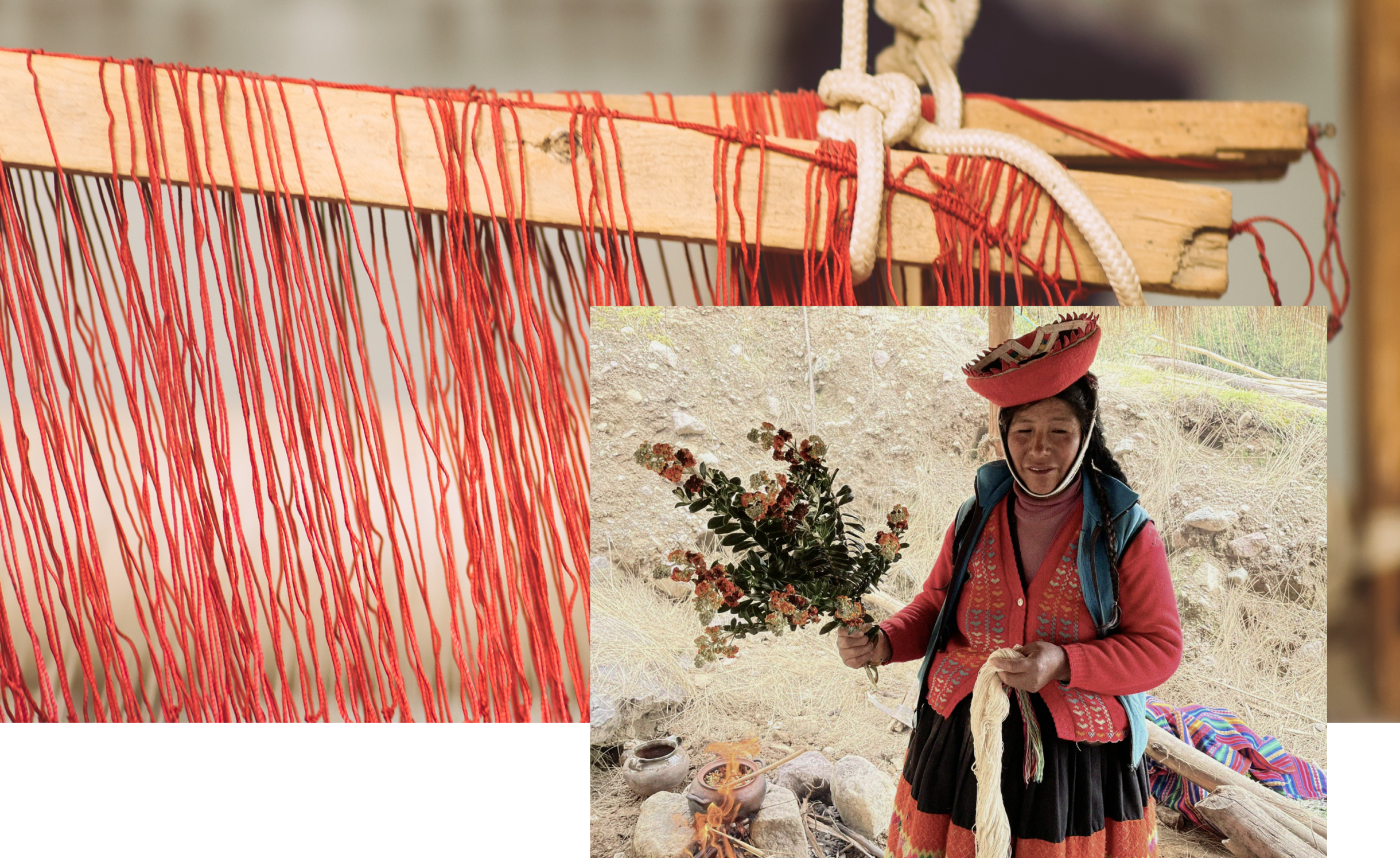 Students learned how local Peruvian women create yarn before back to school season